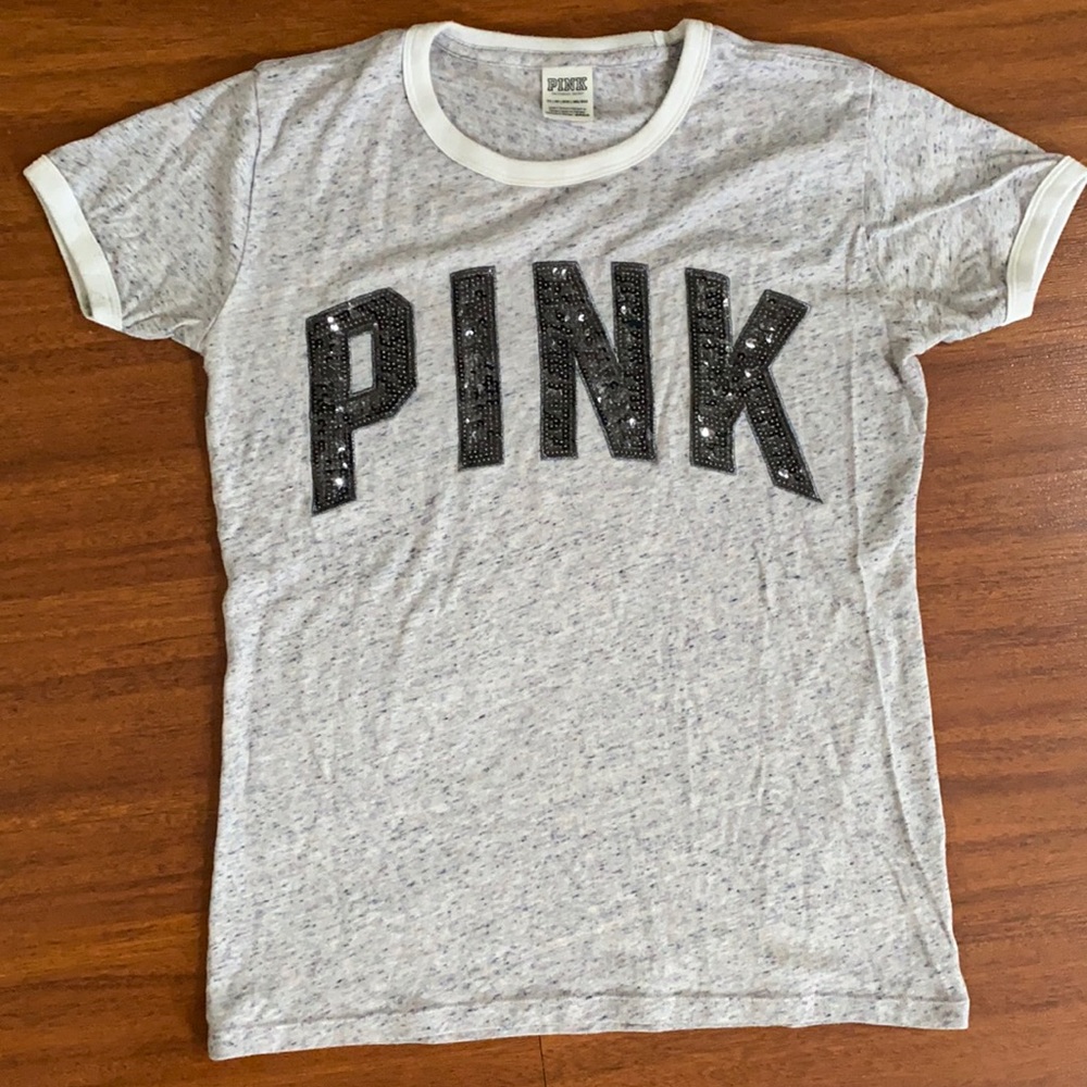 PINK sequin tee size XS